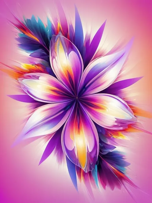 Prompt: Vibrant abstract digital artwork of flowers, dazzling colors, dynamic composition, high energy, modern digital art, vibrant, abstract, digital, high energy, dynamic composition, best quality, colorful, vivid tones, professional lighting