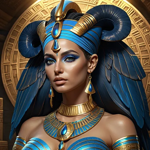 Prompt: HD 4k 3D 8k professional modeling photo hyper realistic beautiful woman Egyptian Princess ethereal greek goddess Amunet, primordial cosmic goddess, full body surrounded by ambient glow, Egyptian afterlife, enchanted, magical, highly detailed, intricate, highly realistic woman, high fantasy background, elegant, mythical, surreal lighting, majestic, goddesslike aura, Annie Leibovitz style