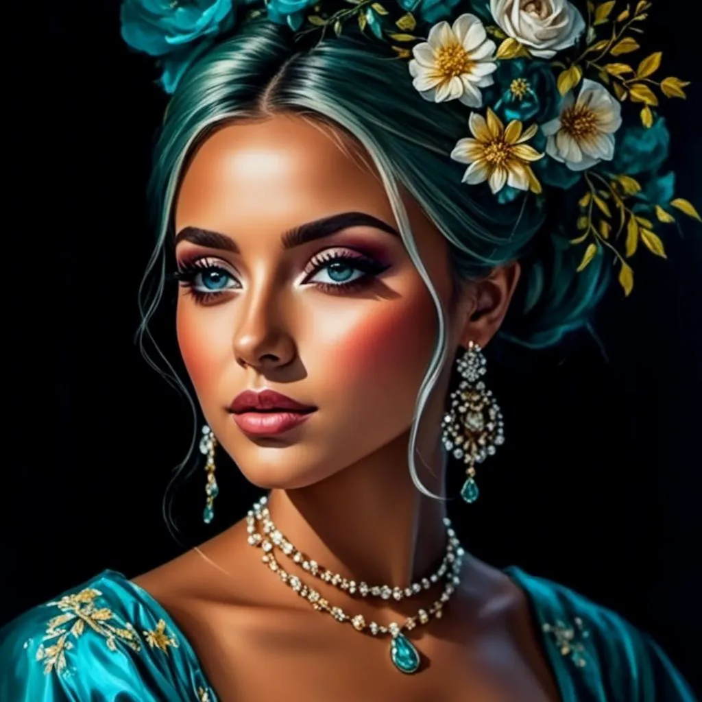 Prompt: <mymodel>Realistic painting of a beautiful woman in a garden, perfect composition, super detailed, high quality, painting strokes, intricate details, highly detailed, renaissance painting, baroque painting, paint texture, symmetrical face, ideal human, ultra details, ethereal lighting 