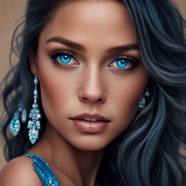 Prompt: Beautiful girl with sparkling blue eyes