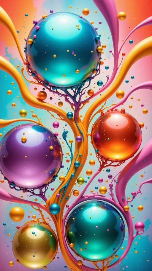 Prompt: a colorful abstract background with many different colors and shapes on it, including a drop of liquid, and a drop of water, Alberto Seveso, generative art, behance hd, an abstract sculpture