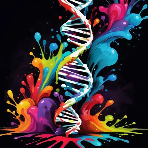 Prompt: Colorful graffiti illustration of a DNA
Natural pattern You are the remote, which reality do you see right now in this moment. 
self love, self power, educate your self. Fractals  vibrant paint splashes, vector t-shirt art, high quality, graffiti style, vibrant colors, dynamic pose, detailed scales, expressive eyes, white background, vector art, professional, bright lighting