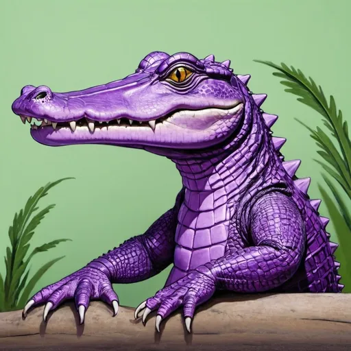 Prompt: purple alligator