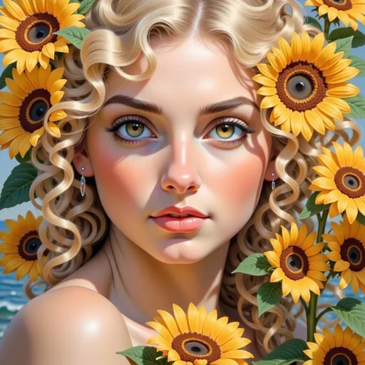 Prompt: Fairy princess of sunflowers