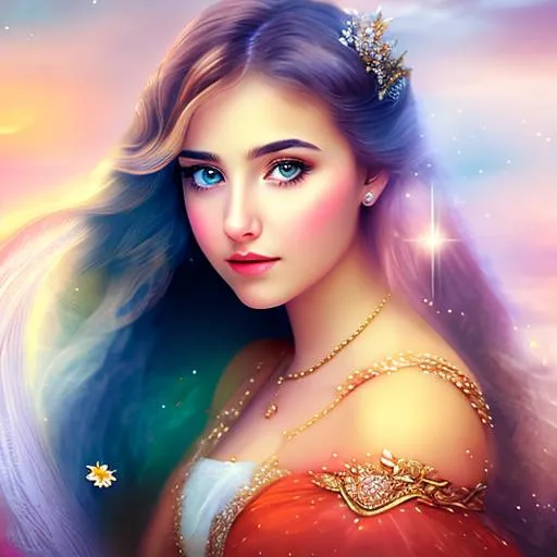 Prompt: a dreamy image of a young lady