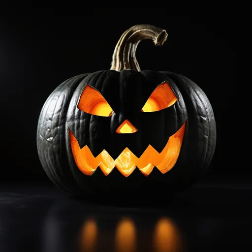 Prompt: A HALLOWEEN PUMPKIN
Black background