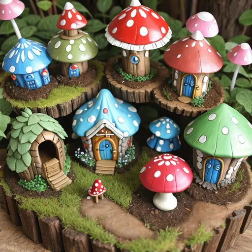 Prompt: fairy houses in toadstools
