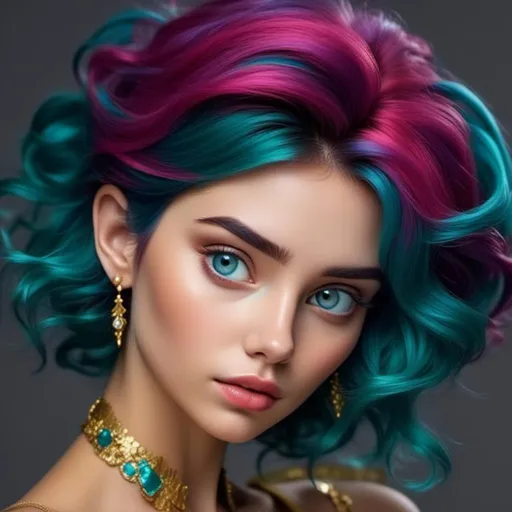 Prompt: <mymodel> Teal and gold beauty