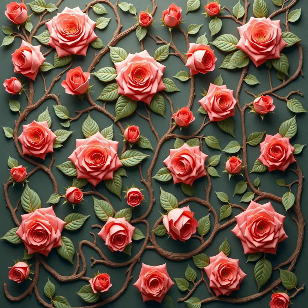 Prompt: swirly vines of roses