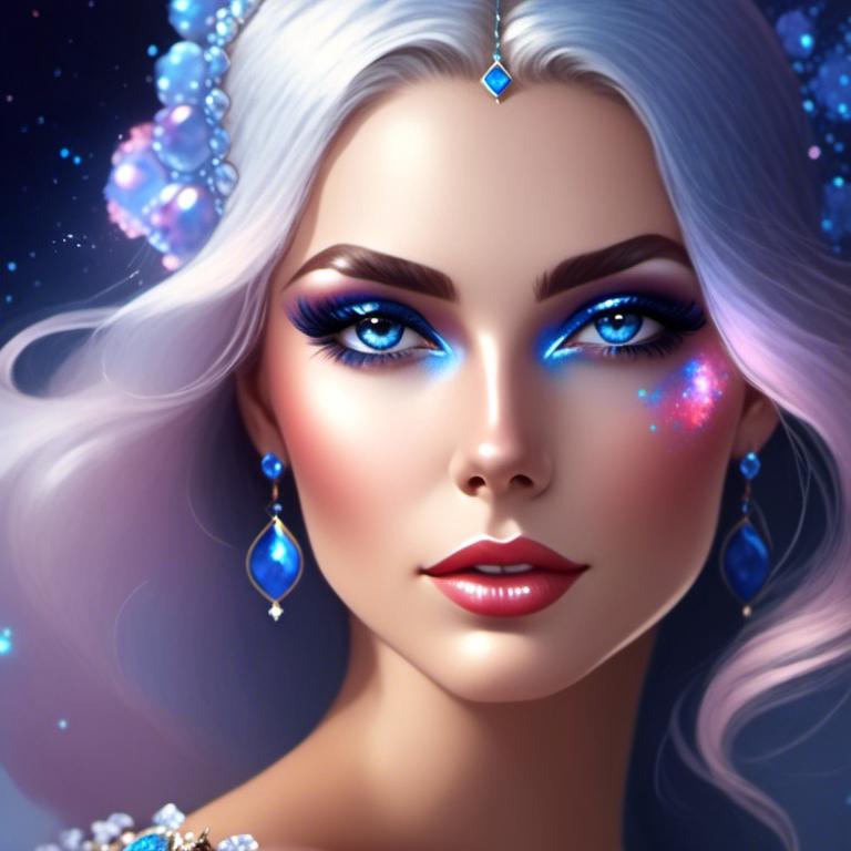 Prompt: <mymodel>Cosmic Epic Beautiful Nebula (Beautiful melancholy {goddess}female liquid satin}, Beautiful and Gorgeous