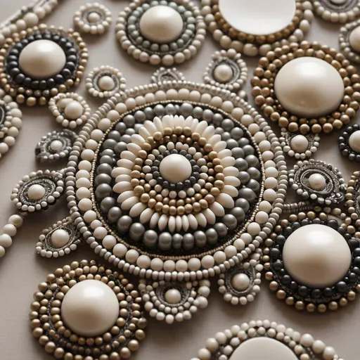 Prompt: Layer beads of different sizes to create intricate patterns. This adds depth and complexity to the design while maintaining elegance.
