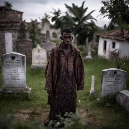 Prompt: In a remote village of Jalil, a young man of a family dies, and according to his will, he was taken to the abandoned cemetery of the village to be buried. There are scary and strange stories about that place among the residents, which tell of its evil. However, according to the latest version of his family, Jalil's body was taken to the washhouse and buried, and a scary creature scared them and they left the body and ran away. After a few days, his family regretted and are afraid to return. Now they want your group to find his body and bury him so that his soul can rest in peace...