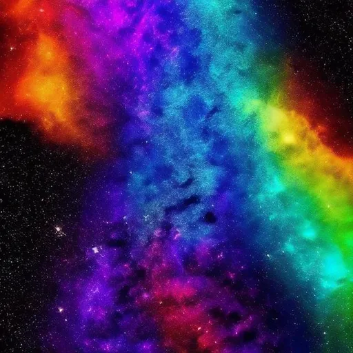 Prompt: Fire. Water. Rainbow. Galaxy. 