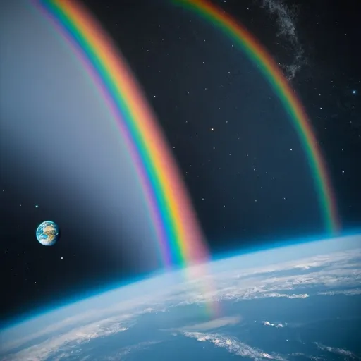 Prompt: rainbow in outer space