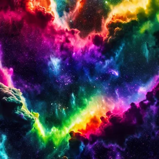 Prompt: rainbow galaxy in a colourful universe, high detail, photoreal, cinematic