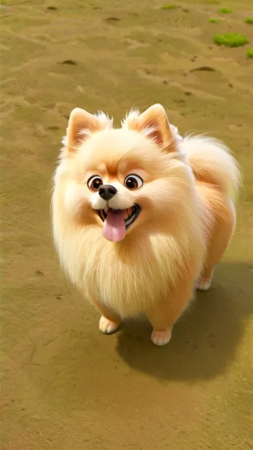 Prompt: Disney-style illustration of a Pomeranian dog