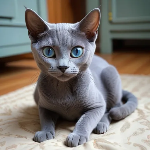 Prompt: extraterrestrial russian blue cat