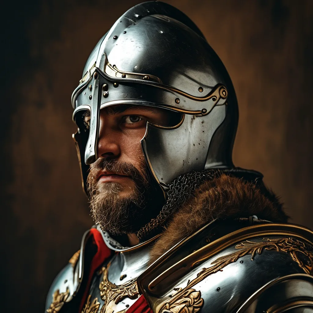 Prompt: portrait, medieval warrior, without helmet, realistic photo, man 4k