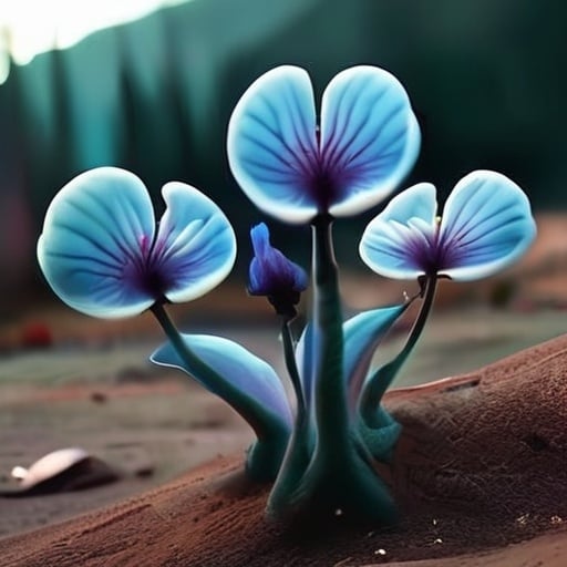 Prompt: Strange alien 
flowers 
