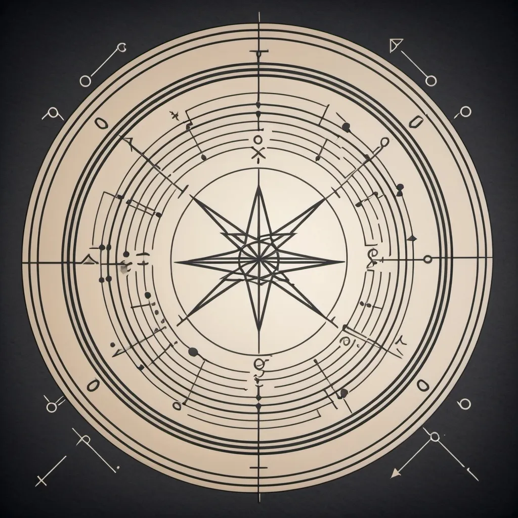 Prompt: Sagittarius signs corporated with lines and mathematical shapes 