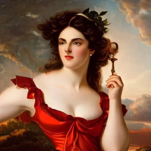 Prompt: shapely brunette with sunglasses in the style of Anne-Louis Girodet, red tank top, highly detailed, dynamic lighting, perfect composition, high quality, sharp focus, vibrant, HDR, UHD, 8k, professional