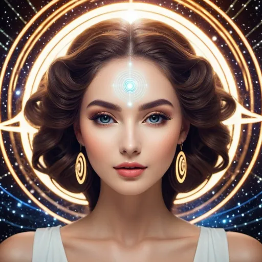 Prompt: The beautiful ethereal lady in heliocentric soundwaves 