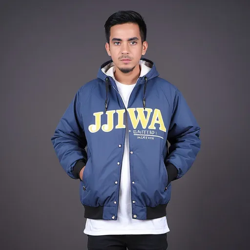 Prompt: Jacket brand Jiwa exclusive word