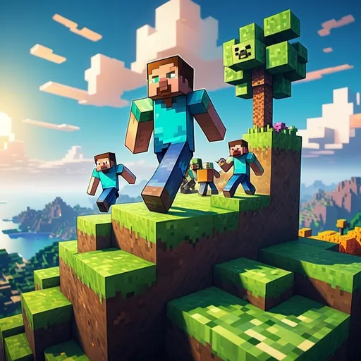 Prompt: (photorealistic) Minecraft-themed profile picture, vibrant colors, blocky landscape, iconic Creeper character in an immersive setting, pixelated clouds in a bright blue sky, detailed expressions on the characters, playful and adventurous atmosphere, warm ambient lighting, HD quality, dynamic composition.