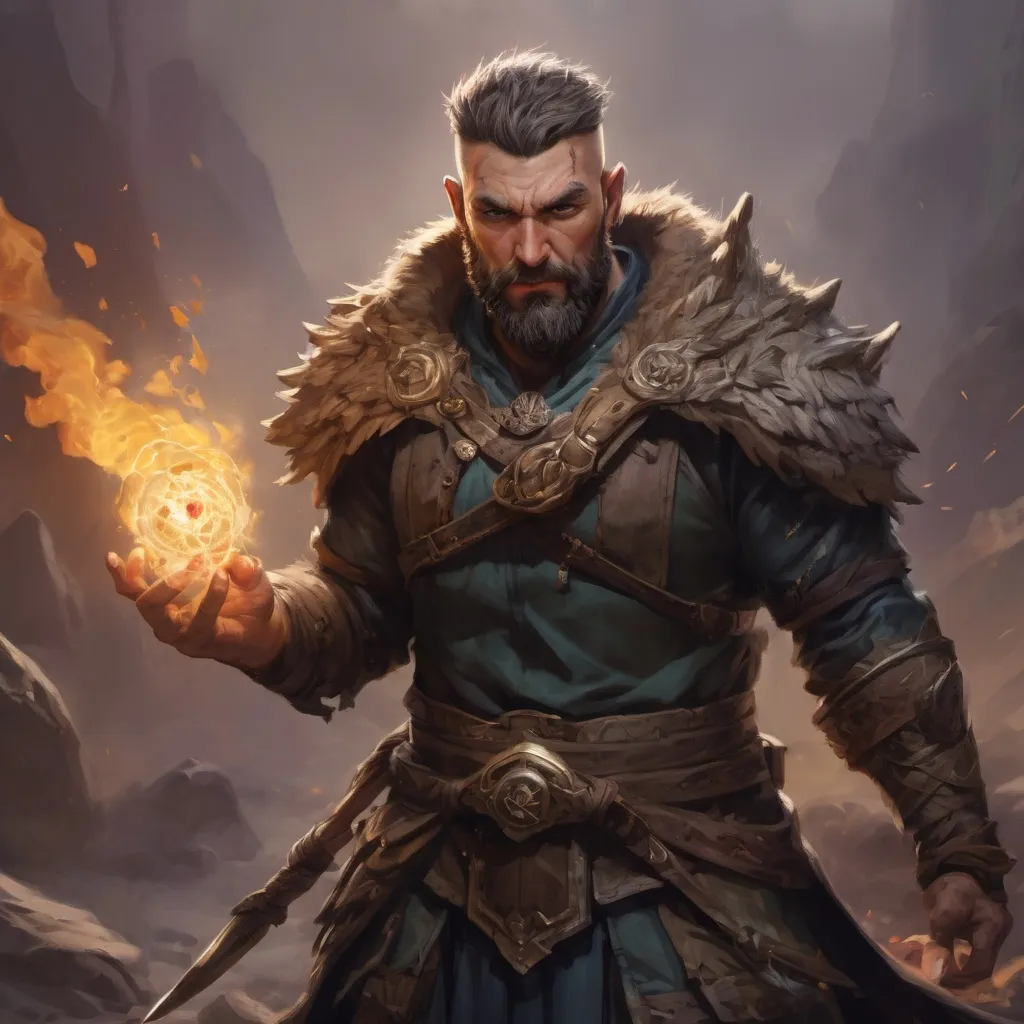 Prompt: Male stocky mature muscular druid with short-cut hair and beard, on a battlefield, in combat, Casting a spell, pathfinder, d&d setting, in a realistic high quality digital art style, enhanced shadow quality, colorful