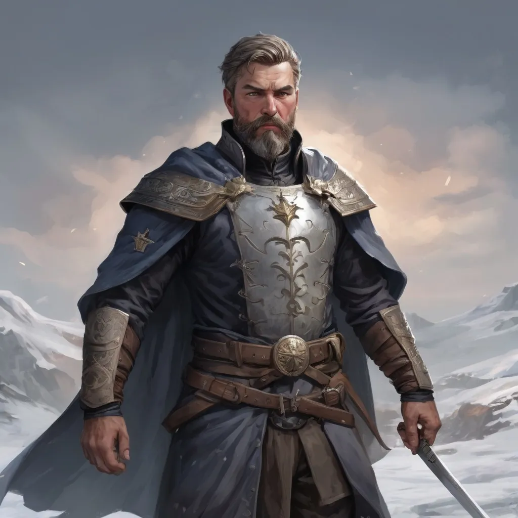 Prompt: Male stocky heavy-set finnish royal magus with short-cut hair and beard, on a windy battlefield, pathfinder, d&d setting, in a realistic high quality digital art style, enhanced shadow quality