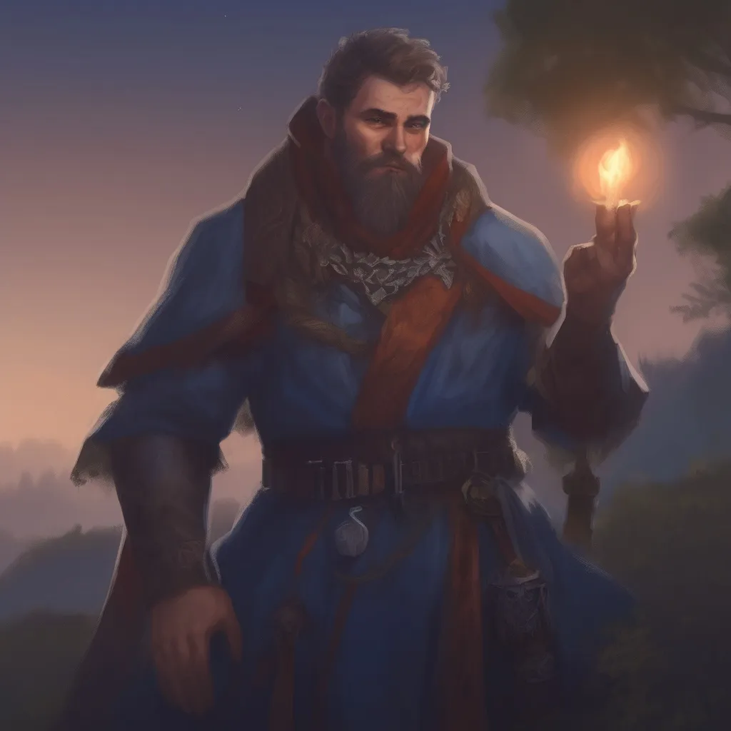 Prompt: (Full body) male stocky norwegian arcane mage with short hair and beard, in nature at night, pathfinder, d&d setting, in a realistic digital art style