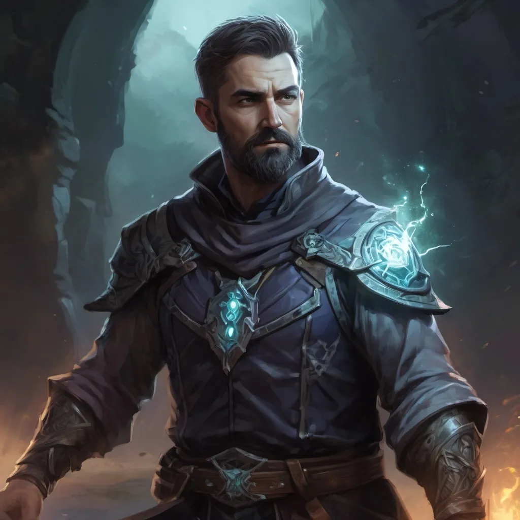 Prompt: (torso) Male stocky large fit 37-year old necromancer with short-cut hair and beard, casting a magic-ray out of hands in a windy path, pathfinder, d&d setting, in a realistic high quality digital art style, enhanced shadow quality