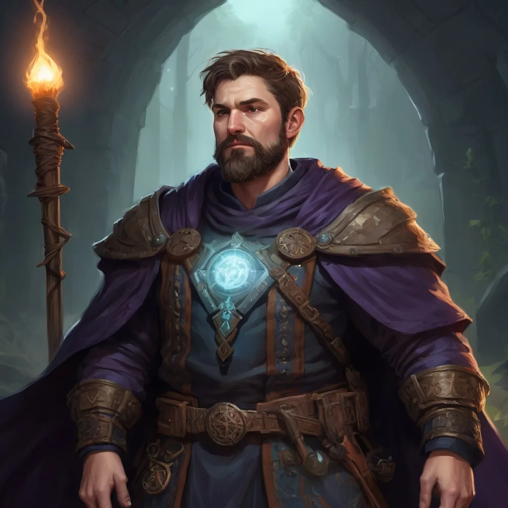 Prompt: Male stocky large mature Scottish arcane-druid with short-cut hair and beard, exploring a dark astral magical dungeon in combat, pathfinder, d&d setting, in a realistic high quality digital art style, enhanced shadow quality, colorful