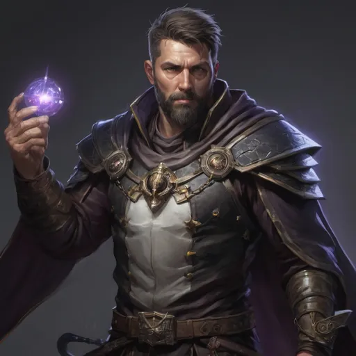 Prompt: (Torso) Male stocky large fit 39-year old summoner with short-cut hair and beard, engaged in combat casting a light-spell inside of a dark dungeon, pathfinder, d&d setting, realistic, enhanced shadow quality, colorful