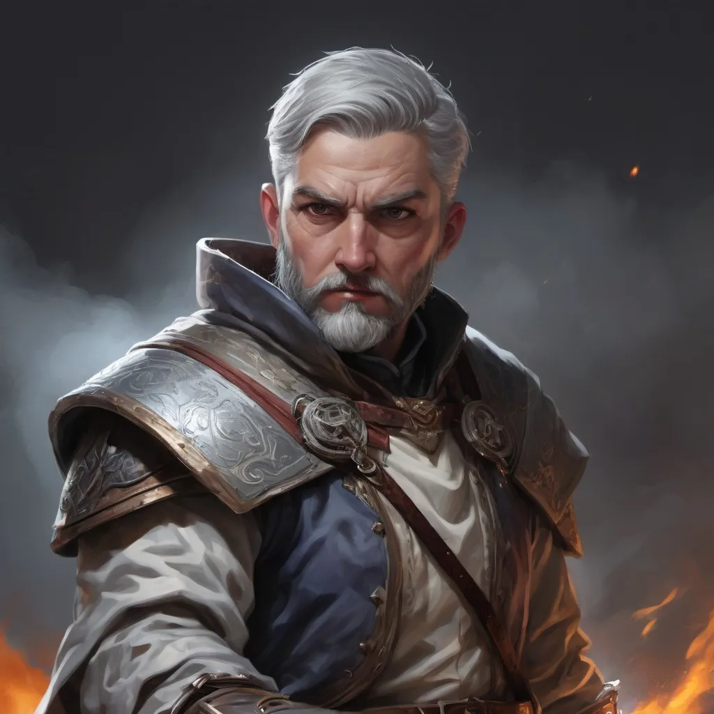 Prompt: Male stocky heavy-set mature illusion-mage with short-cut hair and beard, on a battlefield, in combat, casting a white-spell, pathfinder, d&d setting, in a realistic high quality digital art style, enhanced shadow quality, colorful