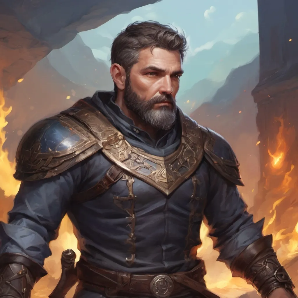 Prompt: Male stocky mature maguswith short-cut hair and beard, in combat casting magic, inside of an astral magical dimention, pathfinder, d&d setting, in a realistic high quality digital art style, enhanced shadow quality