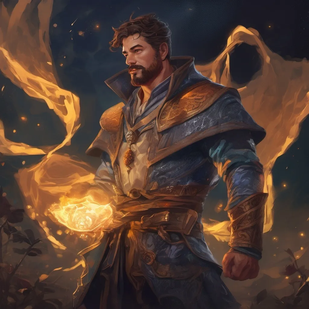 Prompt: (Full body) male stocky young muscular cleric with short-cut hair and a mustache, casting a swirly astral-spell, in nature at night pathfinder, d&d setting, in a realistic digital art style