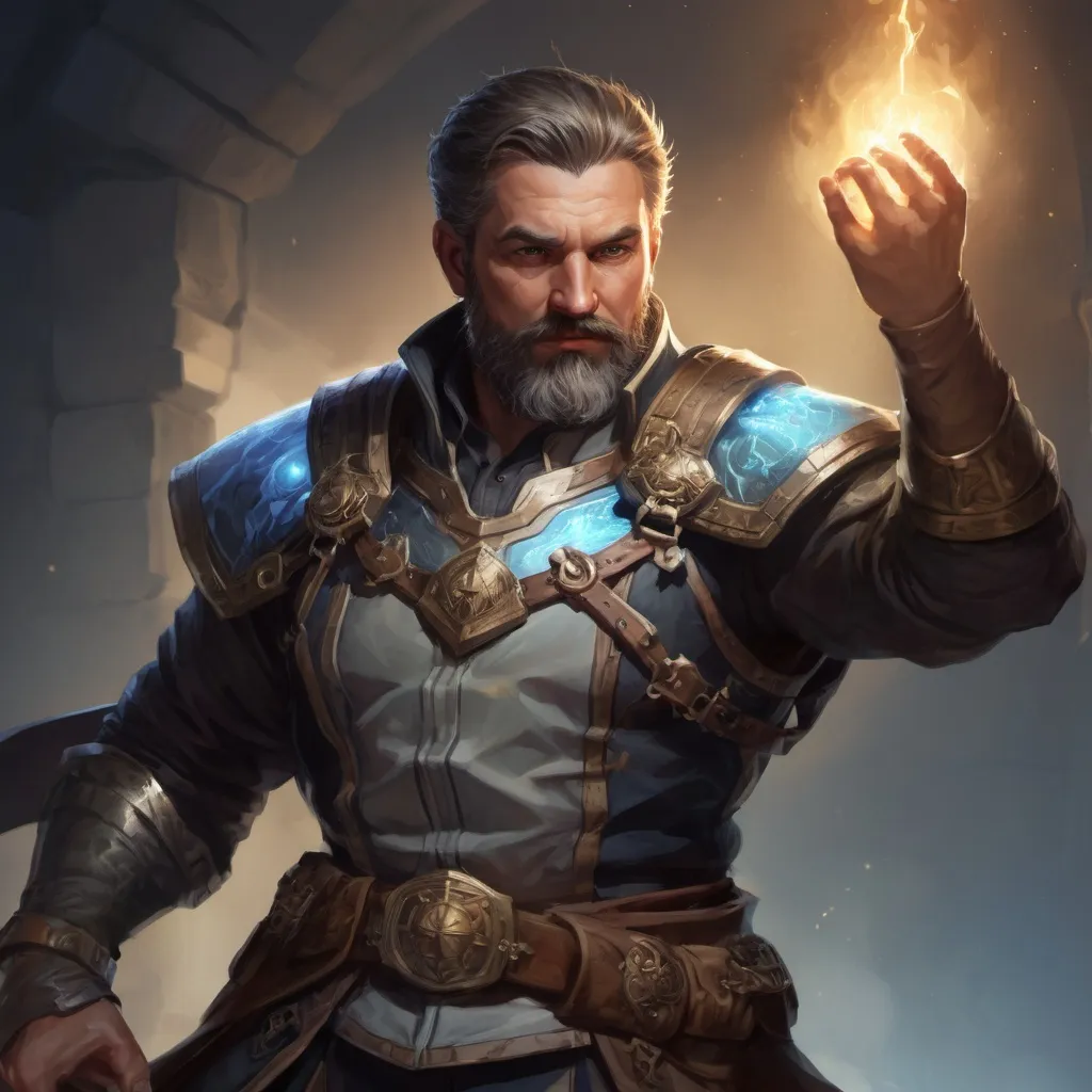 Prompt: (torso) Male stocky large mature cleric with short-cut hair and beard, engaged in combat casting a prismatic-spell inside a dungeon, pathfinder, d&d setting, in a realistic high quality digital art style, enhanced shadow quality