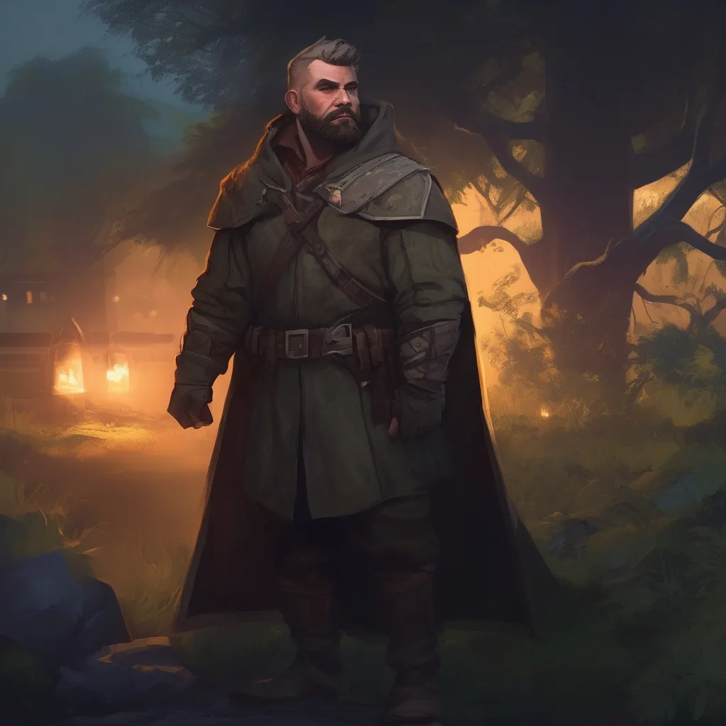 Prompt: (Full body) male stocky russian inquisitor with short hair and beard, big arms, in nature at night, pathfinder, d&d setting, in a realistic digital art style