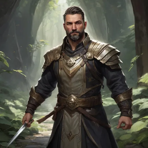 Prompt: (torso) Male stocky large fit 37-year old  royal noble Archmage with short-cut hair and beard, casting a magic-ray out of hands in a windy path, pathfinder, d&d setting, in a realistic high quality digital art style, enhanced shadow quality