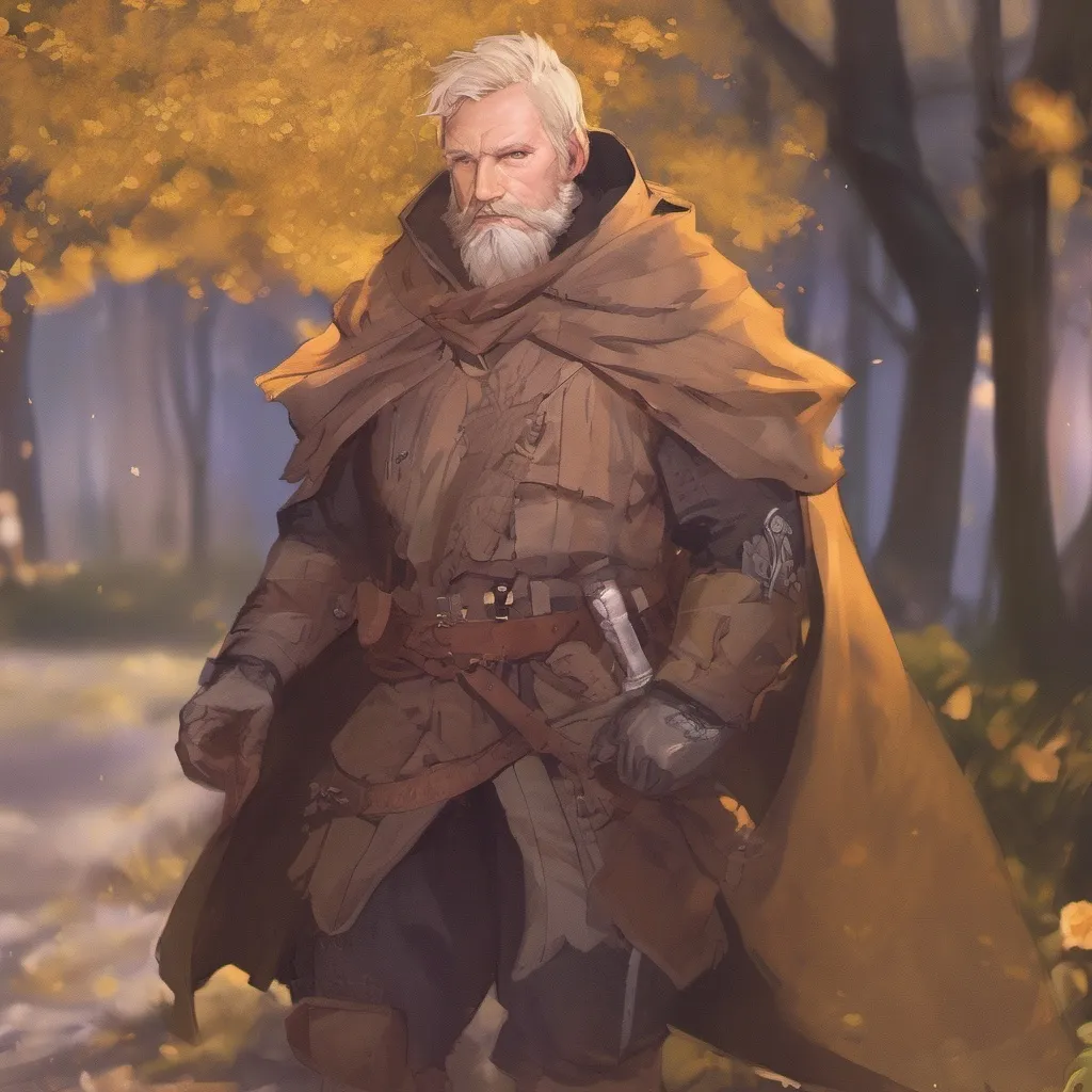 Prompt: (Full body) male stocky Noble thief with blonde short hair and beard, in nature at night, pathfinder, d&d setting, in a realistic digital art style