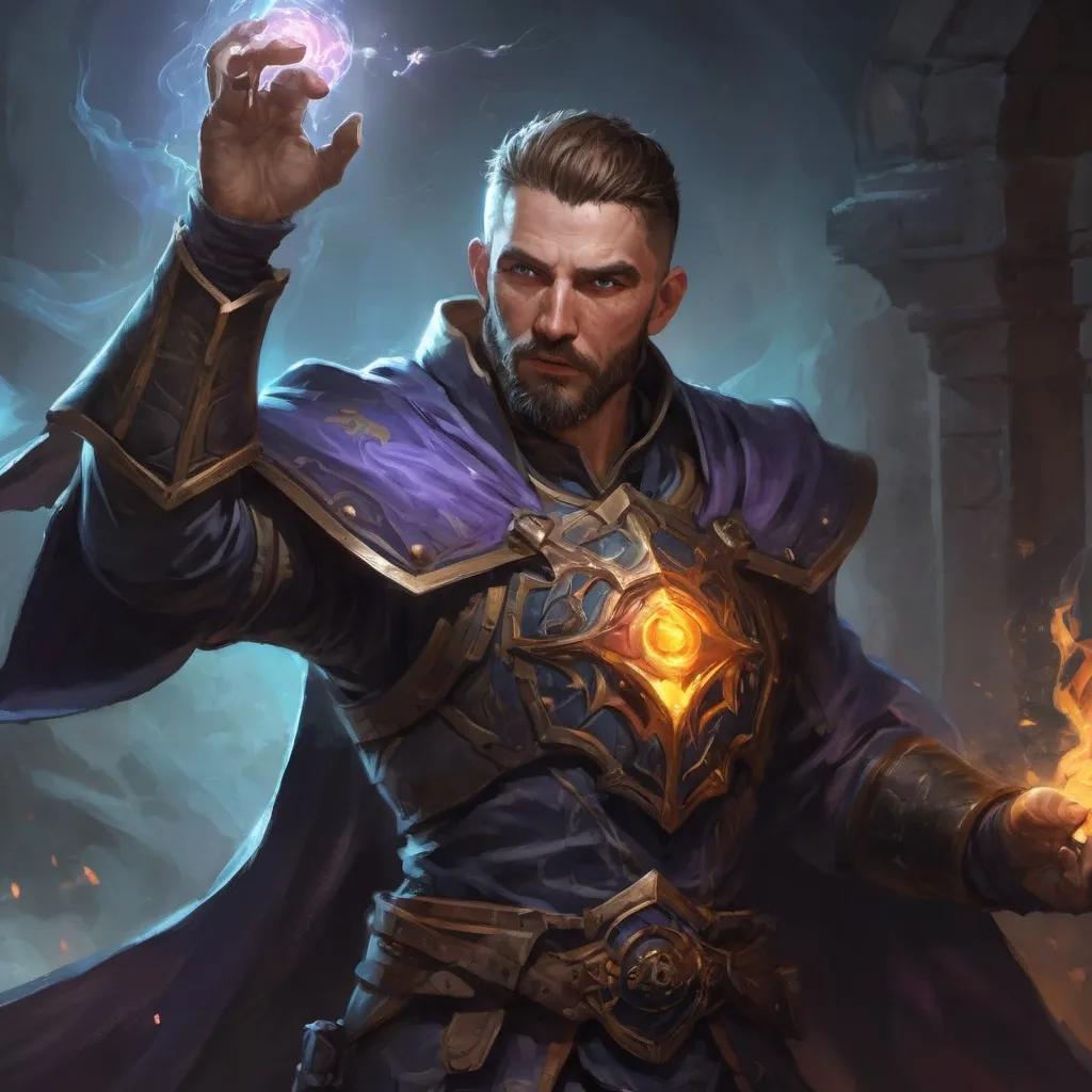 Prompt: (torso) Male stocky large battle-mage with short-cut hair and beard, engaged in combat casting an arcane-spell inside of a dark dungeon, in movement, pathfinder, d&d setting, realistic, enhanced shadow quality, colorful