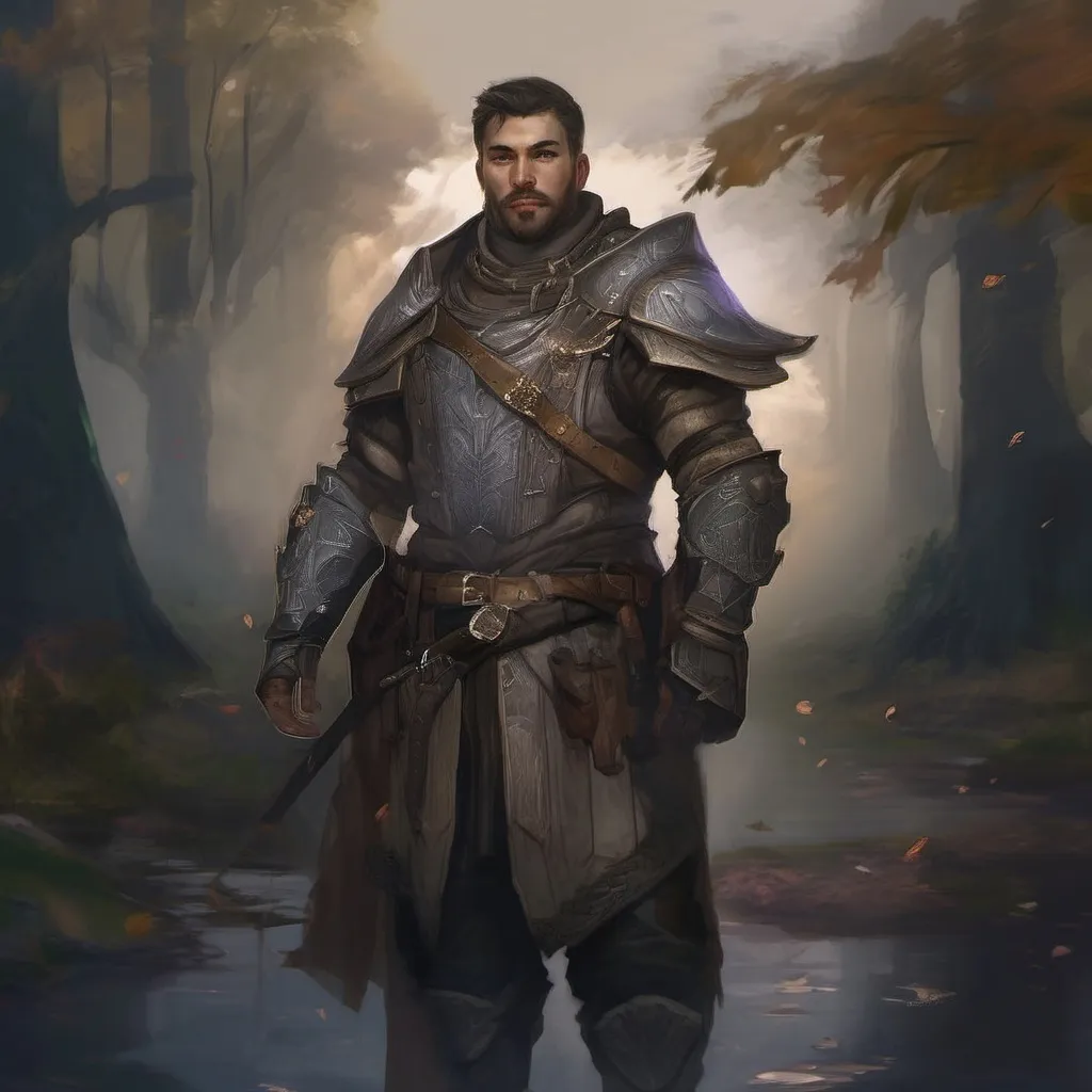 Prompt: (Full body) male stocky young royal noble with short-cut hair and beard, in a dark room, pathfinder, d&d setting, in a realistic digital art style