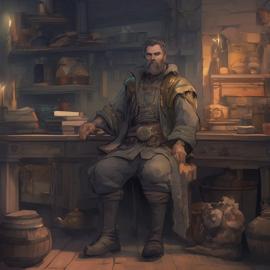 Prompt: (Full body) male stocky young witch with grey short-cut hair and beard, in a dark room, pathfinder, d&d setting, in a realistic digital art style