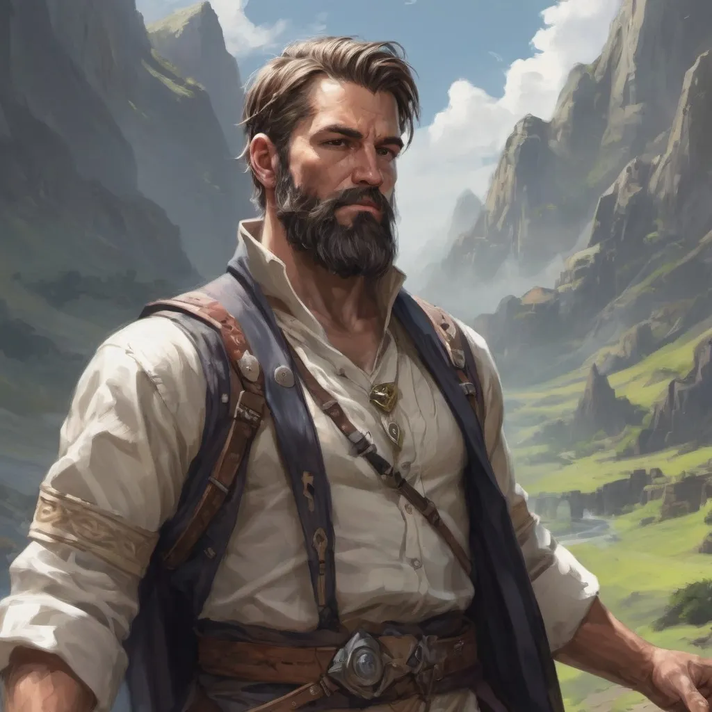 Prompt: (torso) Male stocky heavy-set large fit cleric with short-cut hair and beard, open shirt, casting a healing-spell out of hands, in a windy valley in a battle, pathfinder, d&d setting, enhanced shadow quality