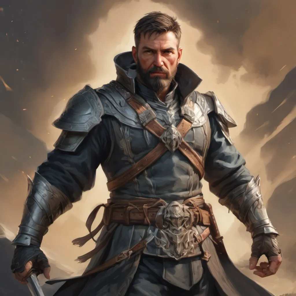 Prompt: (torso) Male stocky large fit 37-year old Magus with short-cut hair and beard, in combat casting a magic-ray out of hands in a windy path, pathfinder, d&d setting, in a realistic high quality digital art style, enhanced shadow quality, colorful