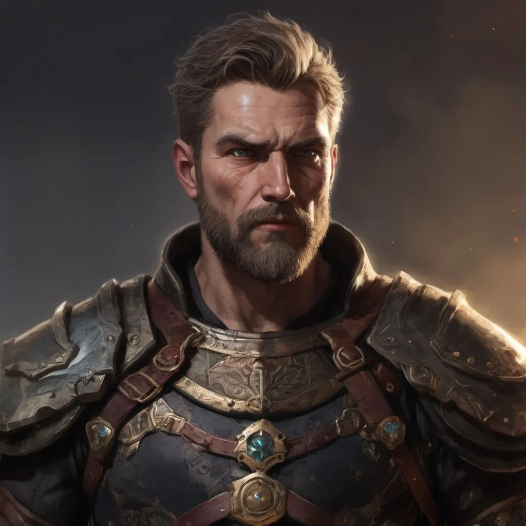 Prompt: (torso) Male stocky large mature dutch warrior with short-cut hair and beard, exploring a dark astral dimention, pathfinder, d&d setting, in a realistic high quality digital art style, enhanced shadow quality, colorful