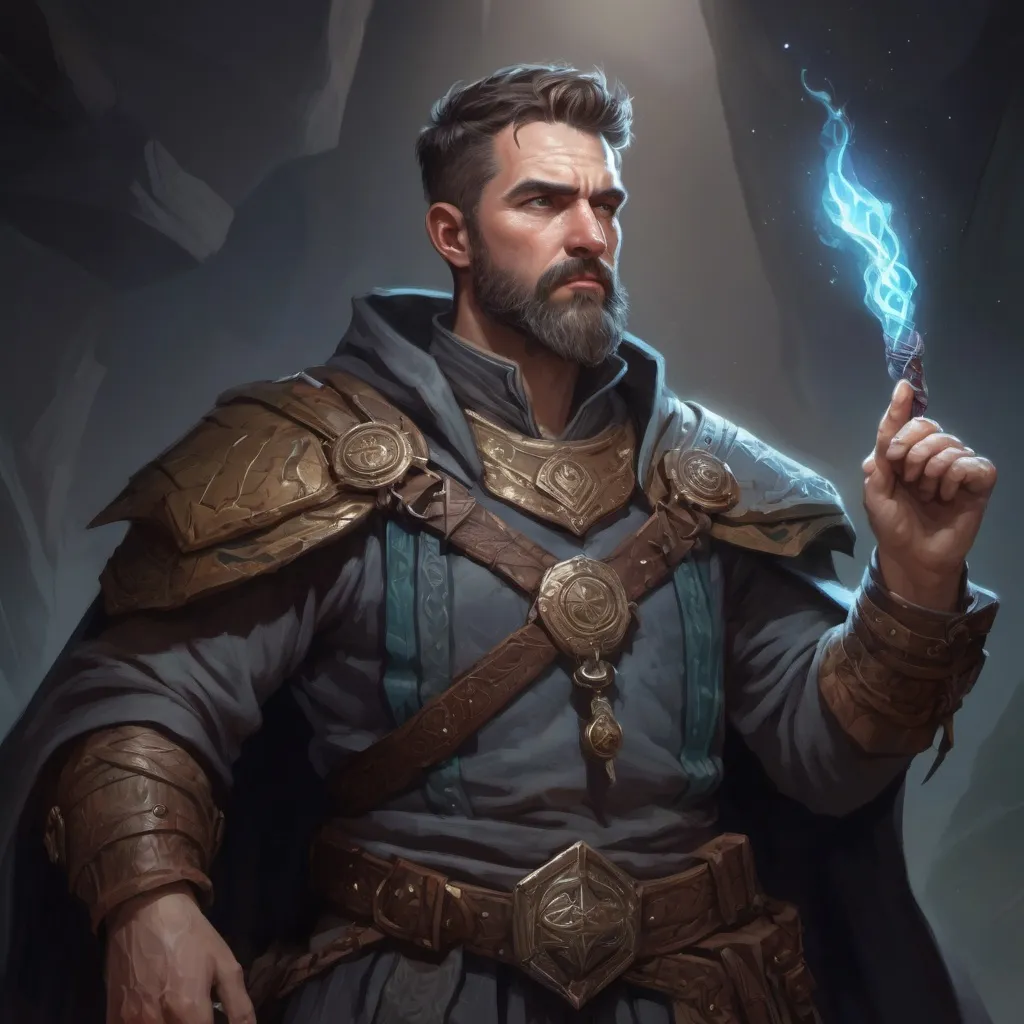 Prompt: Male stocky large mature Scottish arcane-druid with short-cut hair and beard, exploring a dark astral magical dungeon in combat, pathfinder, d&d setting, in a realistic high quality digital art style, enhanced shadow quality, colorful
