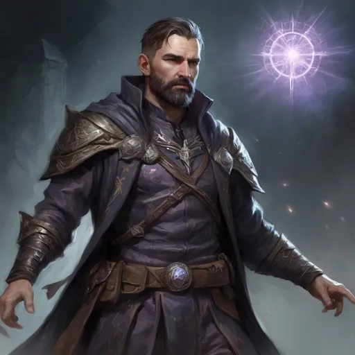 Prompt: (torso) Male stocky large fit 37-year old necromancer with short-cut hair and beard, casting a magic-ray out of hands in a windy path, pathfinder, d&d setting, in a realistic high quality digital art style, enhanced shadow quality