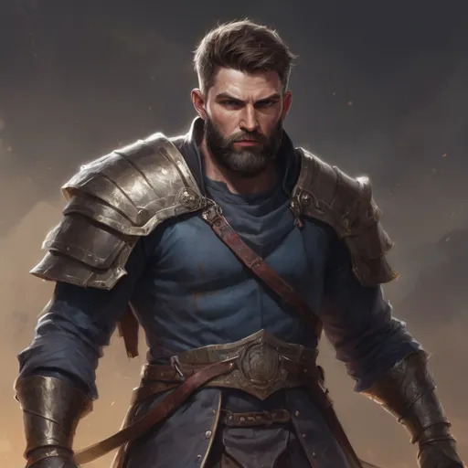 Prompt: (Full body) male stocky masculine manly hunky royal cleric with short hair and beard, hairy chest, in a dark battle field, pathfinder, d&d setting, in a realistic high quality digital art style